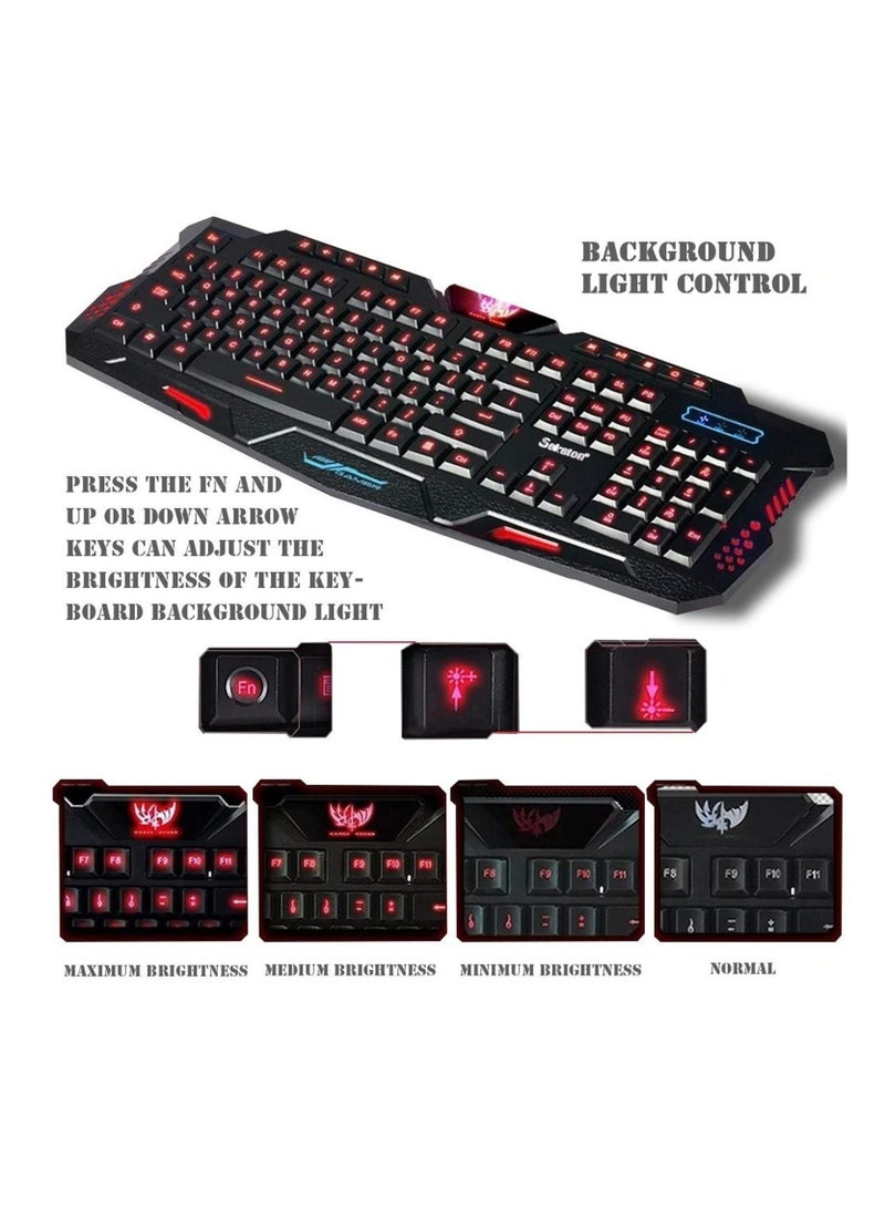 Led Illuminated Usb Wired Blue Backlit Backlight Multimedia Gaming Uk Keyboard - Image 3