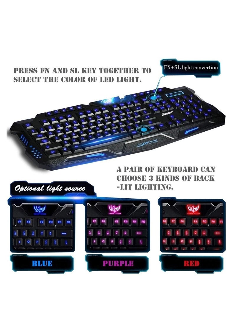 Led Illuminated Usb Wired Blue Backlit Backlight Multimedia Gaming Uk Keyboard - Image 2
