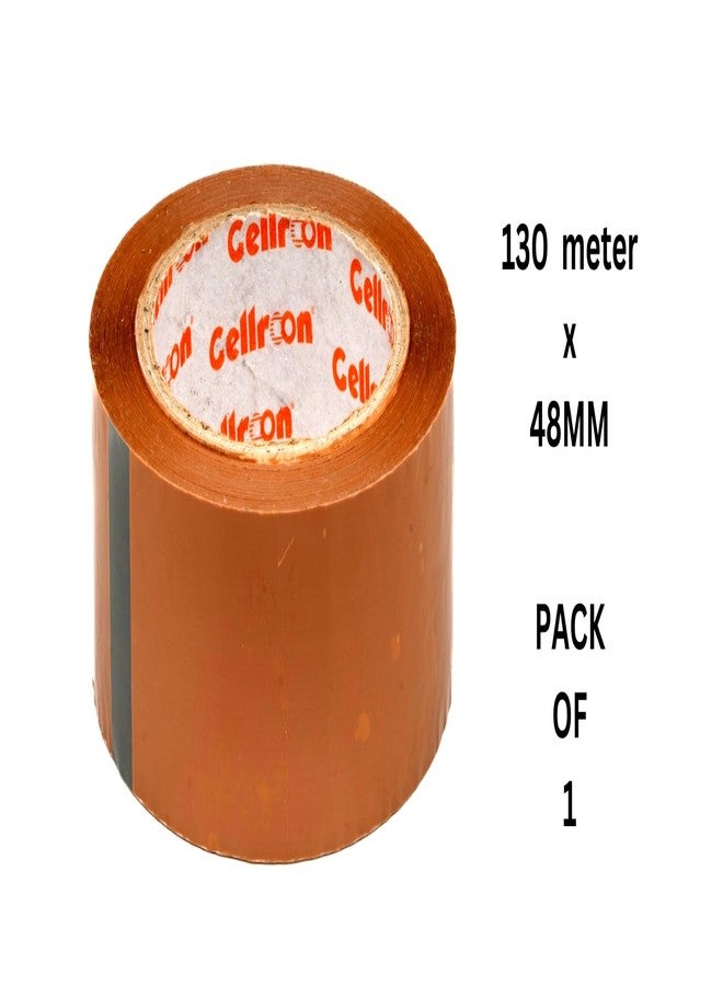 Cellroon Brown cello tape (2inch / 130meters) it is use for Office task's, craft and DIY Projects, Packaging and Shipping | Quick Fixes, Invisible Bonding, Cost-Effective (pack of 1) - Image 2
