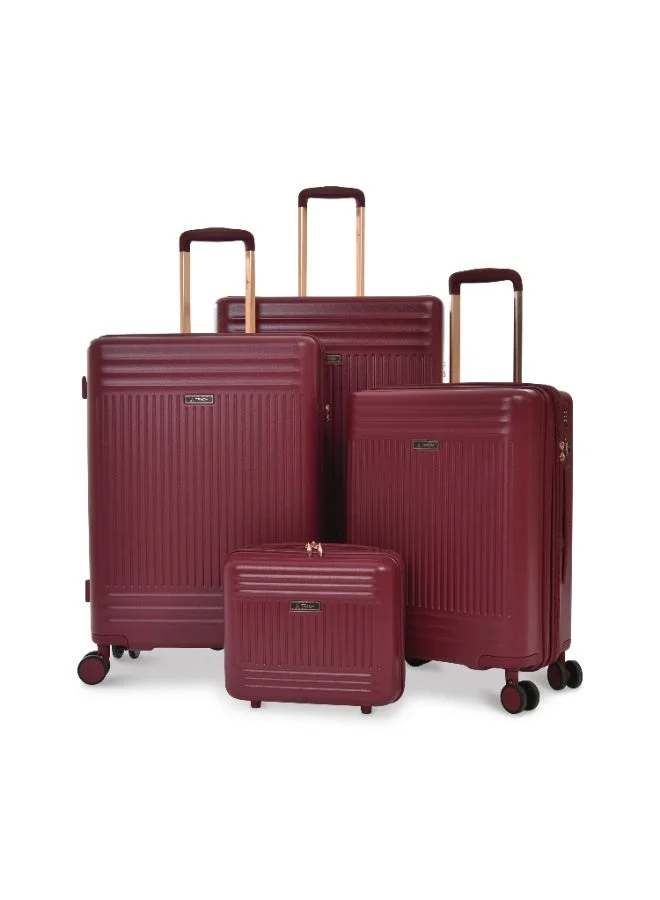 Track 8 Wheels Set of 4 Trolley Bags, Hard Case ABS, 360º Wheeling Carry on, Beauty Case & Check-in Luggage for Men & Women, Suitcase for Travel, Trolley Bags for Travel