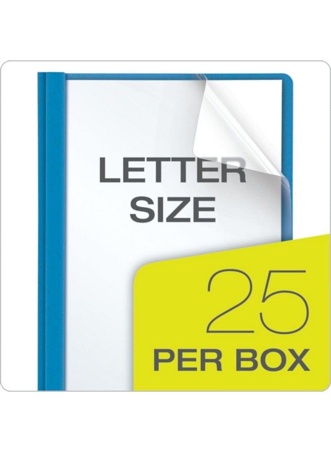 Oxford Clear Front Report Covers Light Blue Letter Size 25 Per Box (55801) - Image 5