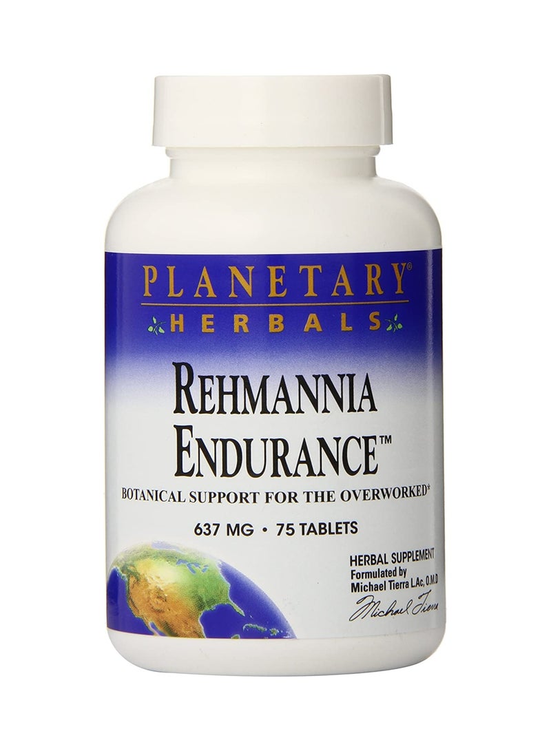 PLANETARY HERBALS بلانيتاري هيربالز ريهمانيا إندورانس، 637 مجم، 75 قرصًا