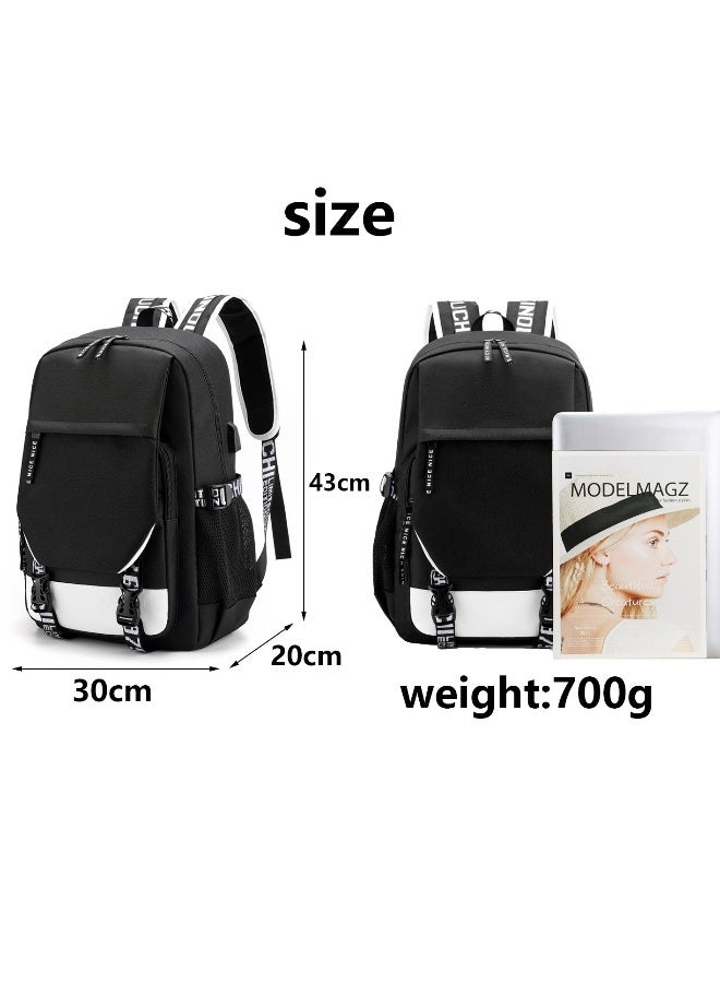 Boys and Girls Backpack Children's Primary School Bag Primary School Junior High School Bag Teen Sturdy Waterproof Lightweight Durable Gift Black - Image 4
