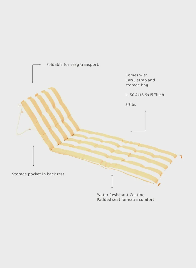 SUNNY LIFE Reclining Beach Chair Mango Bay Golden Mustard Stripe
