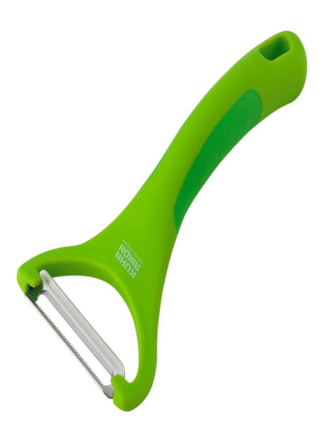 Kuhn Rikon Piranha Y Peeler with Serrated Stainless Steel Blade, Green, 6.25 inches - Image 2
