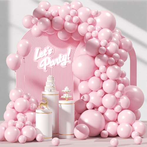 Awenztech 120pcs Light Pink Balloon Arch Kit 18 12 10 5 inch Pastel Pink Latex Balloons Different Sizes Baby Pink Balloon Garland for Bridal Baby Shower Gender Reveal Birthday Party Decorations - Image 1