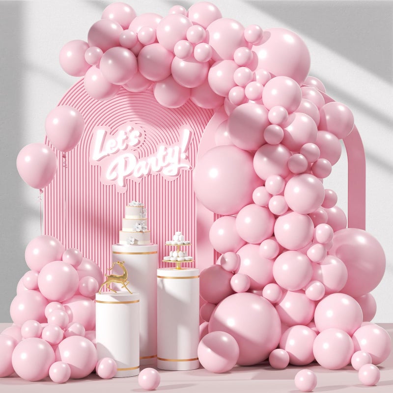 Awenztech 120pcs Light Pink Balloon Arch Kit 18 12 10 5 inch Pastel Pink Latex Balloons Different Sizes Baby Pink Balloon Garland for Bridal Baby Shower Gender Reveal Birthday Party Decorations - Image 2