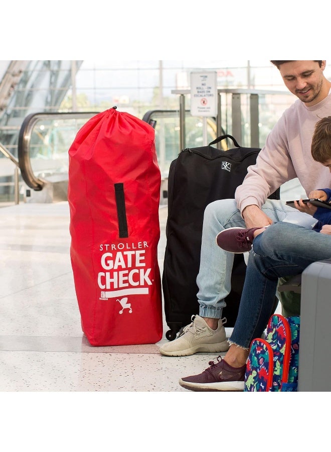 J.L. Childress J.L. Childress Gate Check Bag For Single Umbrella Strollers, Durable And Lightweight, Water-Resistant, Drawstring Closure With Adjustable Lock, Webbing Handle, Includes Stretch Zipper Pouch, Red  - Image 3