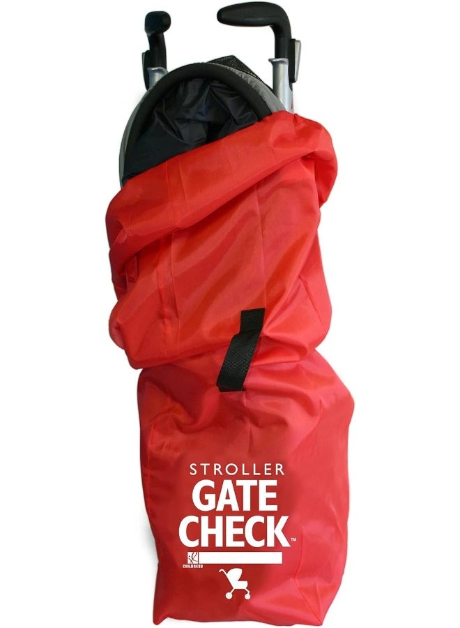 J.L. Childress J.L. Childress Gate Check Bag For Single Umbrella Strollers, Durable And Lightweight, Water-Resistant, Drawstring Closure With Adjustable Lock, Webbing Handle, Includes Stretch Zipper Pouch, Red  - Image 1