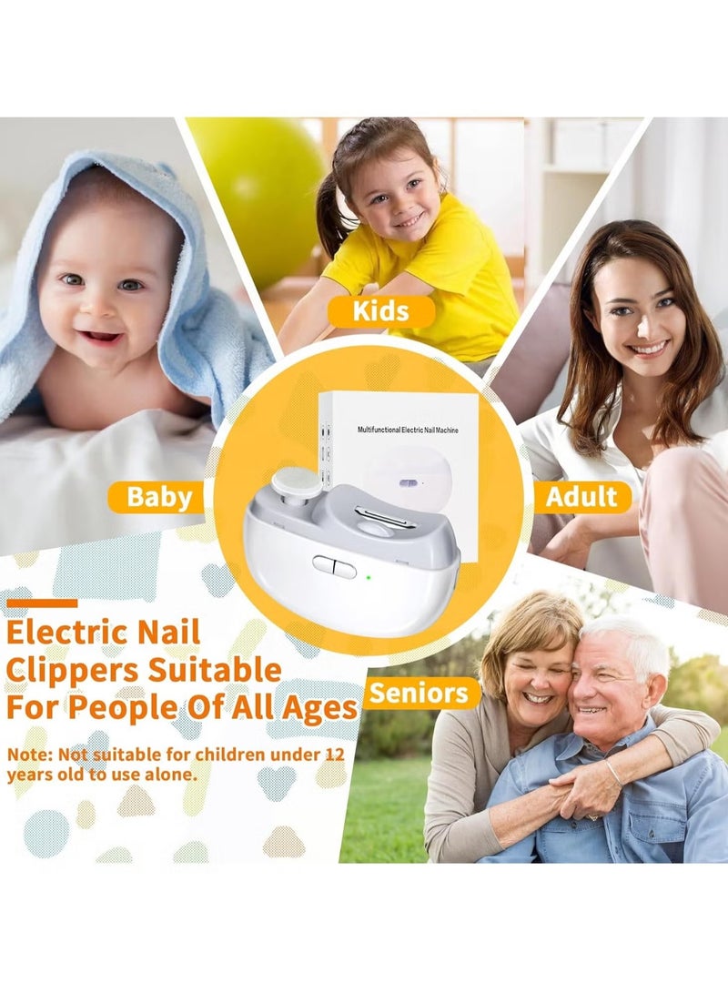 JAJEEK Electric Nail Clipper for Babies, Kids, Adults & Seniors | Rechargeable Automatic Nail Trimmer with LED Light & Storage | Safe, Gentle & Easy-to-Use Electric Baby Nail Clippers - Image 5