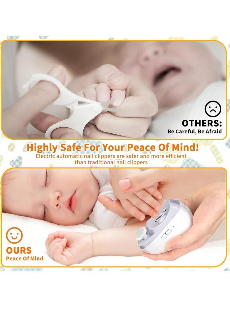 JAJEEK Electric Nail Clipper for Babies, Kids, Adults & Seniors | Rechargeable Automatic Nail Trimmer with LED Light & Storage | Safe, Gentle & Easy-to-Use Electric Baby Nail Clippers - Image 3