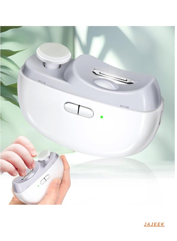 JAJEEK Electric Nail Clipper for Babies, Kids, Adults & Seniors | Rechargeable Automatic Nail Trimmer with LED Light & Storage | Safe, Gentle & Easy-to-Use Electric Baby Nail Clippers - Image 1