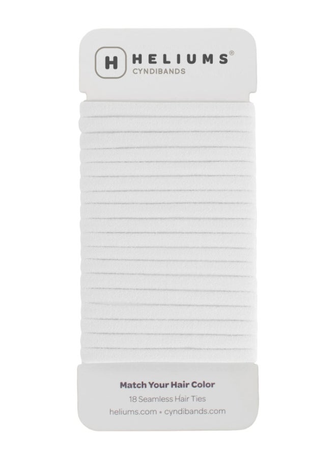Heliums Thin Seamless Hair Ties White 6mm Nylon No Damage Ponytail Holders 175 Inch Medium Hold for Thin to Normal Hair 18 Pack - Image 2