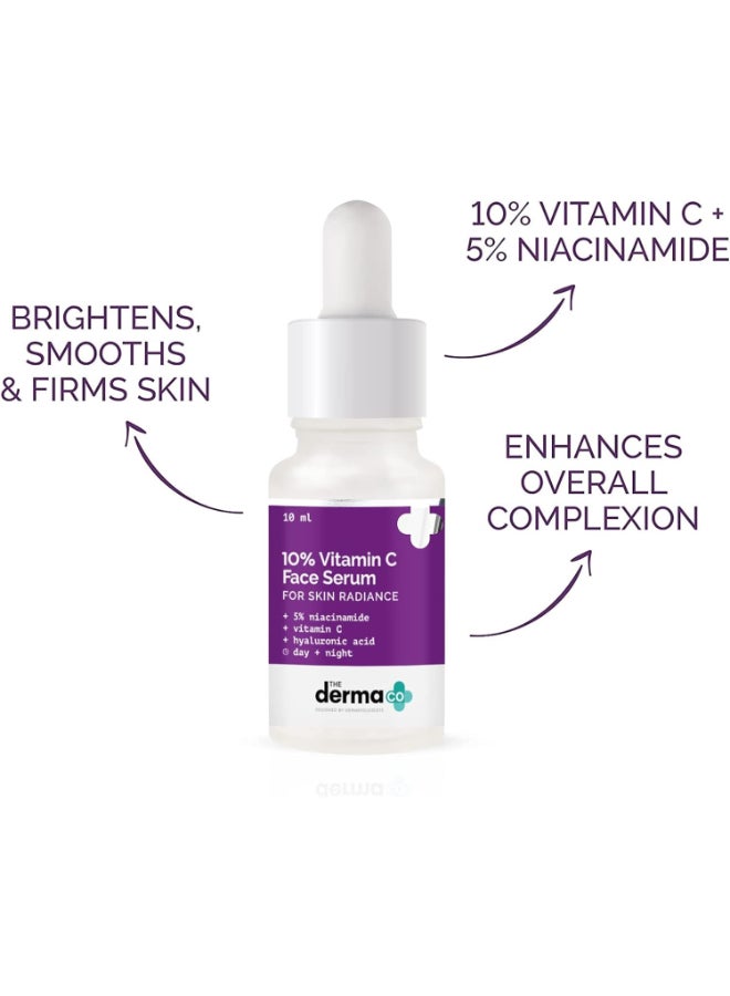 THE derma Co سيروم وجه بفيتامين C بنسبة 10% مع فيتامين C، 5% نياسيناميد وحمض الهيالورونيك 10 مل - Image 4