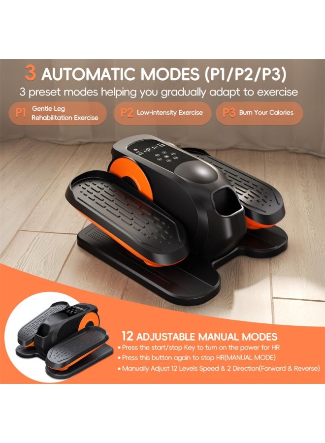 والالا جهاز تمارين بيضاوي الشكل تحت المكتب، جهاز تمارين الساق البيضاوي لكبار السن، جهاز تمارين دواسة كهربائي صغير محمول وهادئ مع 12 سرعة قابلة للتعديل - Image 3
