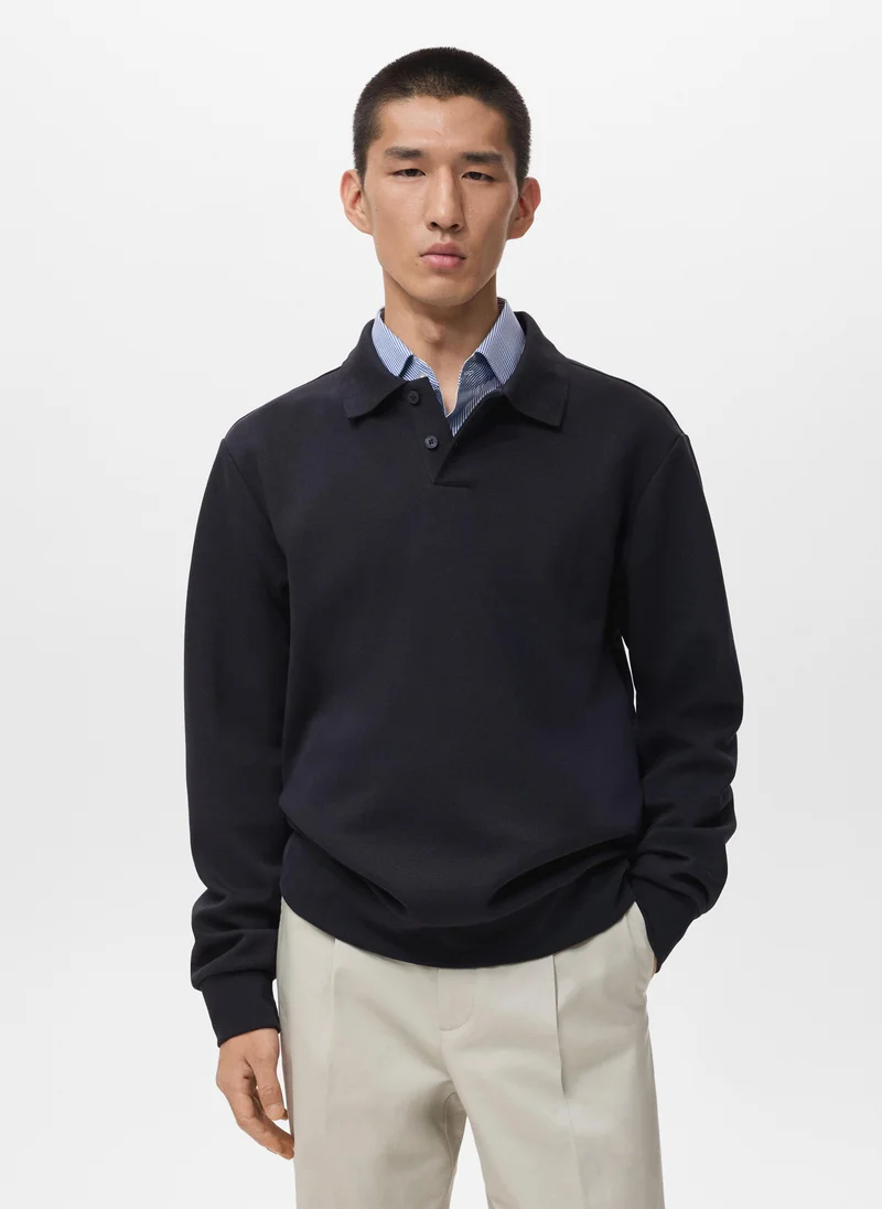 Mango Man Regular-fit polo sweatshirt