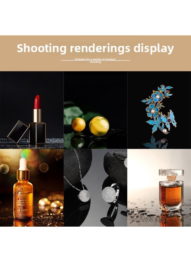 Generic Photography Tempered Reflection Board 30*30cm Acrylic Pure Black And White Base Map Shooting Props Reflective Black White Zero Cut-Body Color:30cm Reflection Plate Two Pack [one Black And White]]  - Image 3