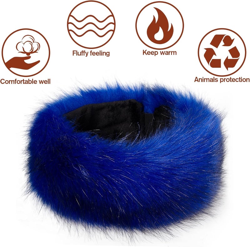 Dikoaina Womens Faux Fur Headband Winter Earwarmer Earmuff Ski - Image 4