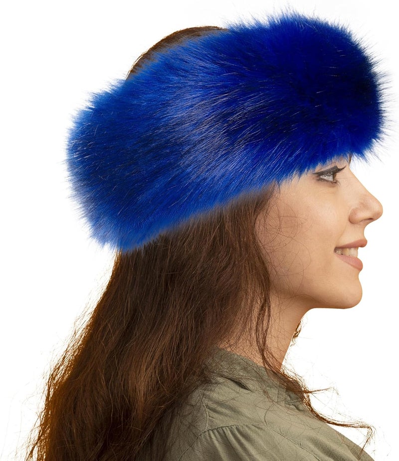 Dikoaina Womens Faux Fur Headband Winter Earwarmer Earmuff Ski - Image 2