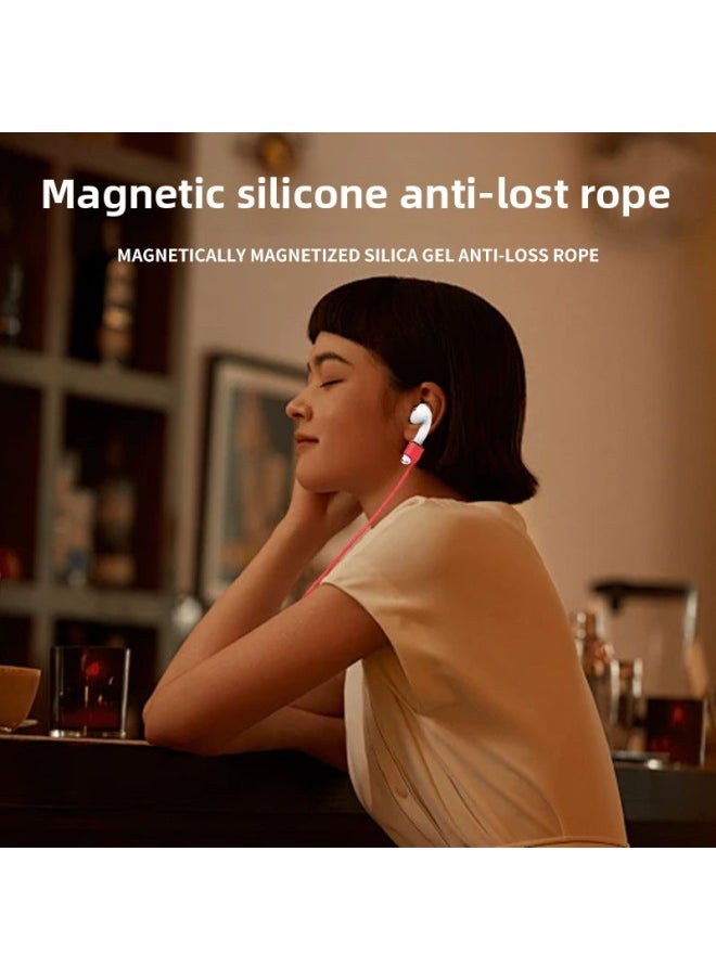 Generic - Magnetic Anti-dropping Silicone Lanyard Suitable For Airpodspro Anti-losing Rope Apple Headset Anti-losing Cable Bluetooth Headset-Colors:70cm Bare Rope Without Packaging-Model:Orange - Image 1
