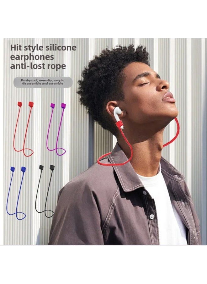 Generic - Magnetic Anti-dropping Silicone Lanyard Suitable For Airpodspro Anti-losing Rope Apple Headset Anti-losing Cable Bluetooth Headset-Colors:70cm Bare Rope Without Packaging-Model:Orange - Image 1