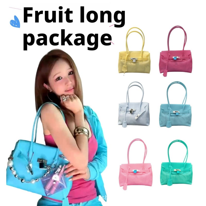 Korean Style Women's Hobo Bag, Small Shoulder Bag with Lock - Image 1