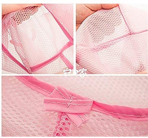 XELYTON XELYTON Colorful Hanging Mesh Bag Bathroom Storage Organizer Set Hamper Bag Closet Rack Clothes Clip Collection Bag Pack of 2 Laundry Bag Pinch Net Pouch - Image 5