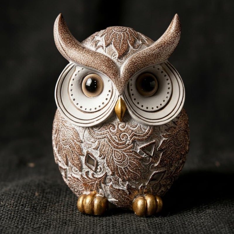 Smadeer Owl Statue and Figurine for Home Decor Accents Adorable Owl for Shelf Bookshelf Bedroom Living Room Office Table Desk Modern Decorations Animal Sculpture for Birds Lovers - Image 3
