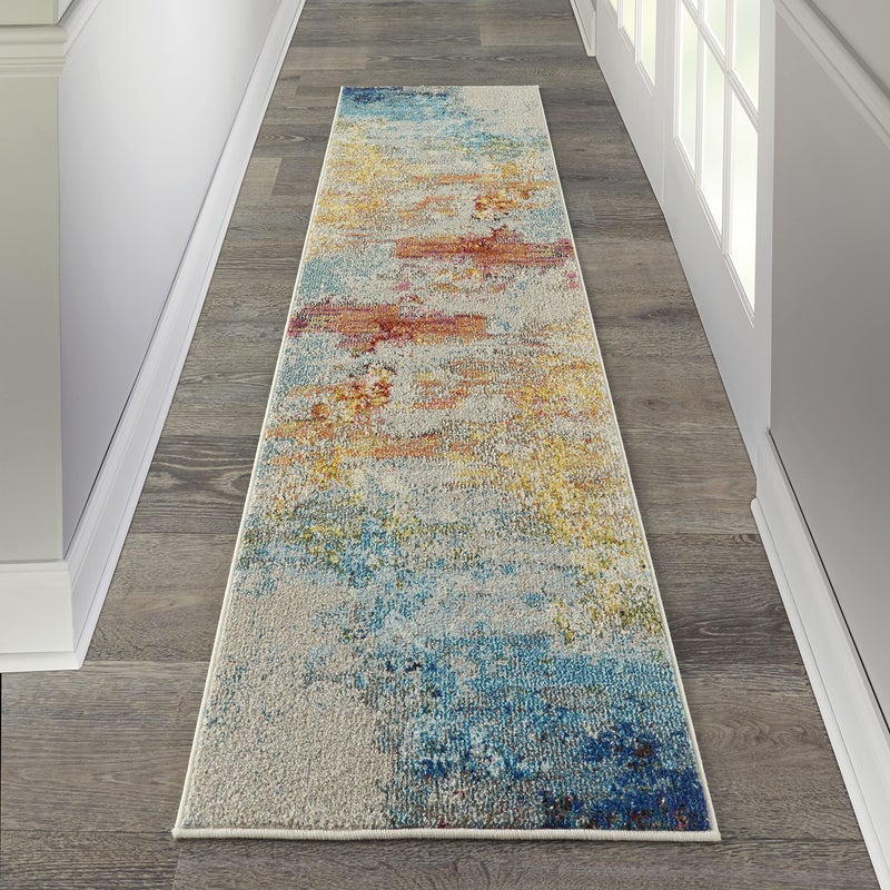Nourison Celestial Modern Abstract Sealife 22 x 76 Area rug Easy cleaning Non Shedding Bed Room Living Room Dining Room Kitchen 2x7