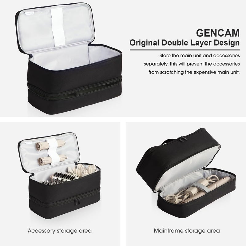 GENCAM Double-Layer Carrying Case for Shark Flexstyle, Travel Case for Shark 430/440 Flex Style, Portable Storage Bag for Shark Flexstyle/Dyson Airwrap Styler and Attachments (Black Patent Pending) - Image 2
