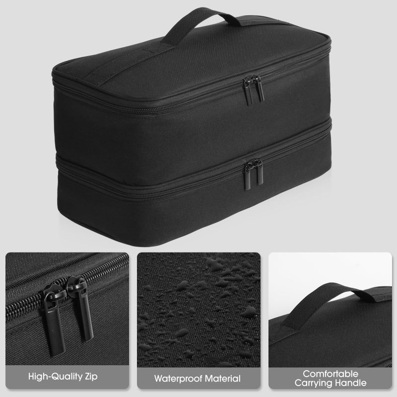 GENCAM Double-Layer Carrying Case for Shark Flexstyle, Travel Case for Shark 430/440 Flex Style, Portable Storage Bag for Shark Flexstyle/Dyson Airwrap Styler and Attachments (Black Patent Pending) - Image 4