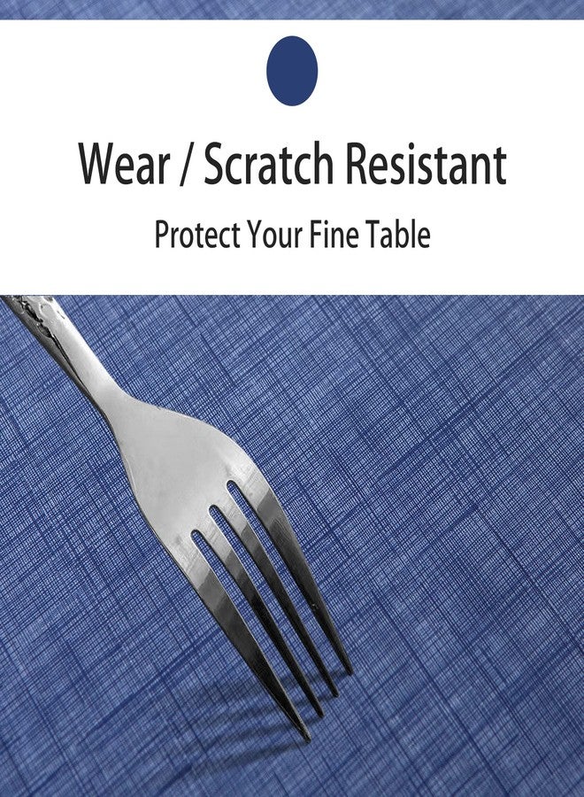 LIBERECOO Vinyl Tablecloth with Flannel Backing, Denim Blue, Waterproof, Stain-Resistant, Easy-Clean Table Cover for Dining, Kitchen, and Outdoor Use, 60" x 84" Rectangle - Image 5