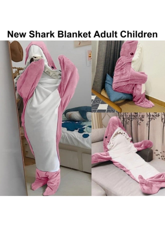 GGEROU Shark Blanket, Shark Blanket Hoodie Adult,Wearable Shark Blanket Adult or Shark Sleeping Bag, Pink - Image 2