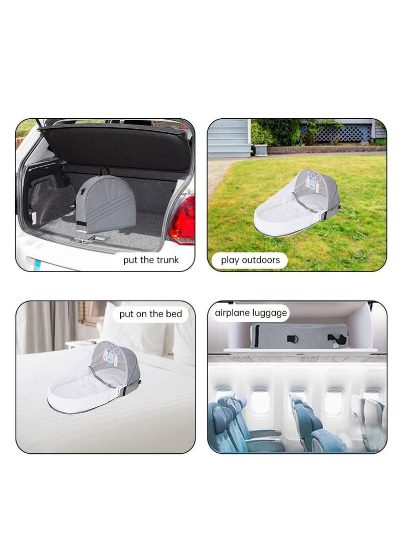 Baby Travel Cot with Mosquito Net and Awning, Foldable Baby Tent, Washable Crib Bionic Travel Bed Breathable Cradle Cot, Portable Baby Cot, Foldable Baby Cot with Mosquito Net (Grey) - pzsku/ZB69096555D3BF1E0DF3EZ/45/_/1692752522/207dccf2-9abe-4e5a-b93b-75bf52260d9f