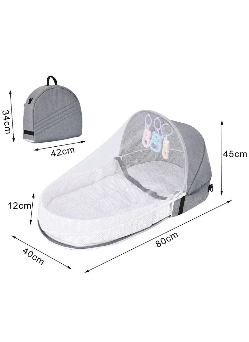 Baby Travel Cot with Mosquito Net and Awning, Foldable Baby Tent, Washable Crib Bionic Travel Bed Breathable Cradle Cot, Portable Baby Cot, Foldable Baby Cot with Mosquito Net (Grey) - pzsku/ZB69096555D3BF1E0DF3EZ/45/_/1692752525/9c69a54b-ec04-4cfd-898c-1e8348d16b58