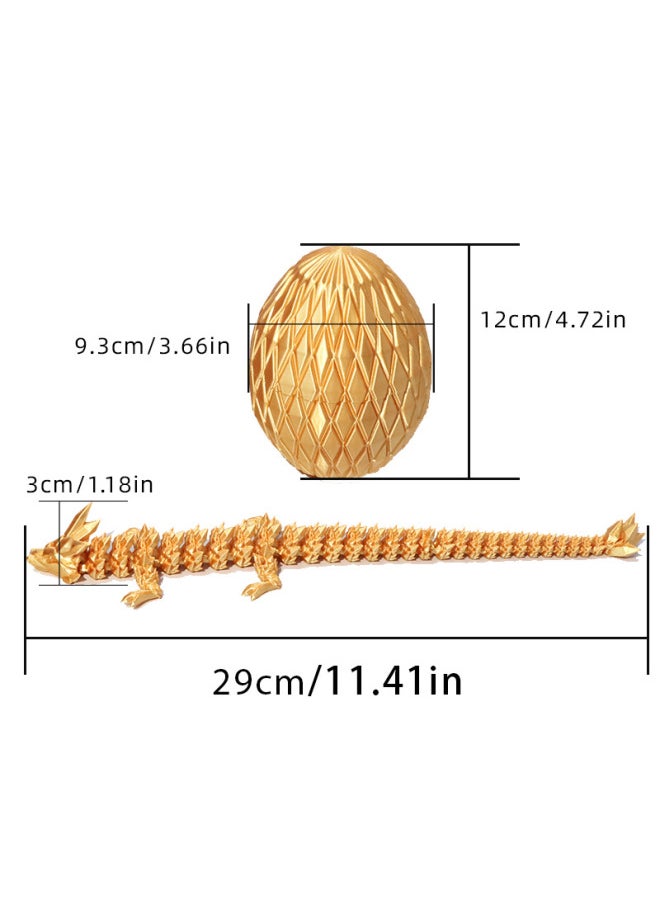 3D Printing Prism Dragon Egg Full Joint Movable Toy Small Hand-made Net Red Fish Tank Ornaments Set Source-Color:Prism Dragon Egg-Red Gold