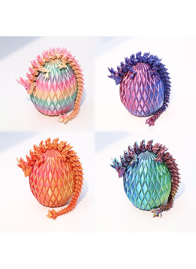 3D Printing Prism Dragon Egg Full Joint Movable Toy Small Hand-made Net Red Fish Tank Ornaments Set Source-Color:Prism Dragon Egg-Red Gold