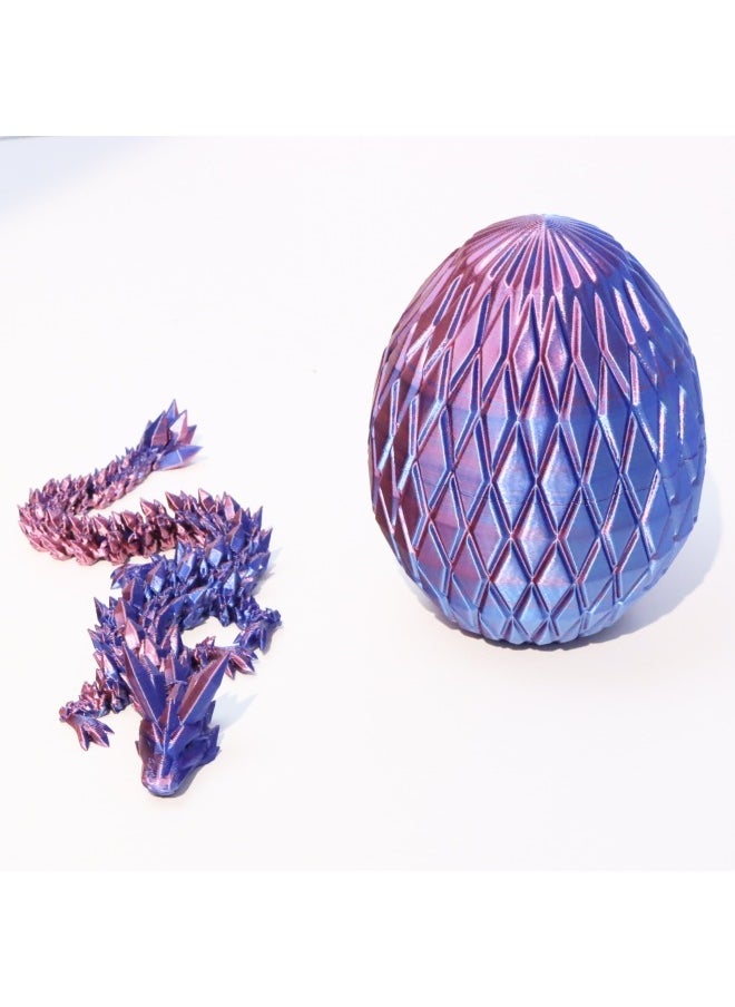 3D Printing Prism Dragon Egg Full Joint Movable Toy Small Hand-made Net Red Fish Tank Ornaments Set Source-Color:Prism Dragon Egg-Red Gold