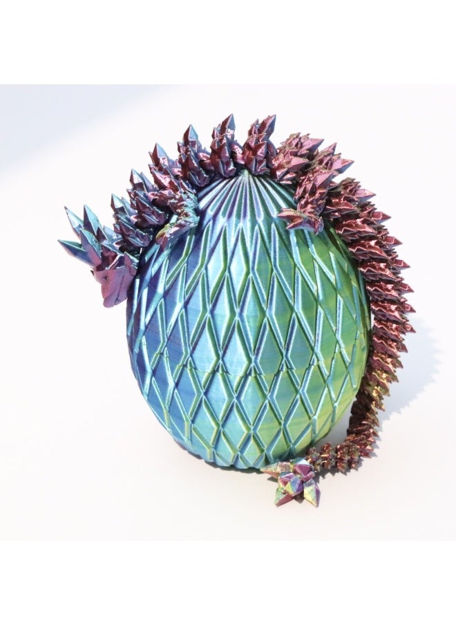 3D Printing Prism Dragon Egg Full Joint Movable Toy Small Hand-made Net Red Fish Tank Ornaments Set Source-Color:Prism Dragon Egg-Red Gold