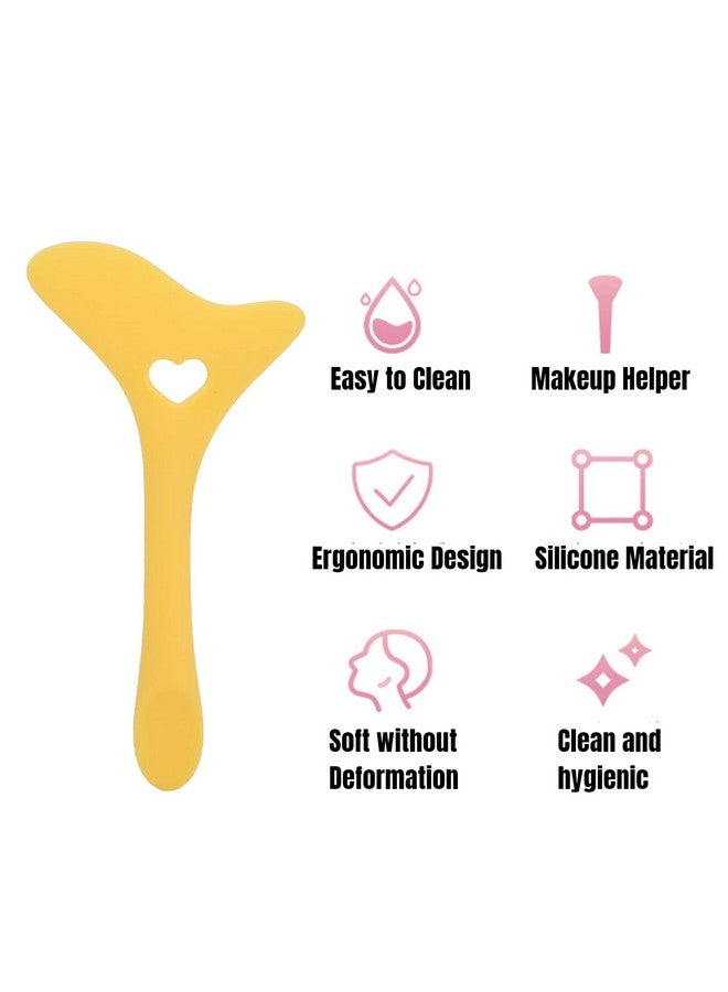 Betued Eyeliner Stencil Eyeliner Tool Eyeliner Guide Silicone Eyeliner Stencils Wing Tips Eyebrow Pencil Stencil Reusable Lazy Quick Eye Makeup Tool Aid Makeup Applicator Tool For Makeup Artist(Yellow) - Image 4