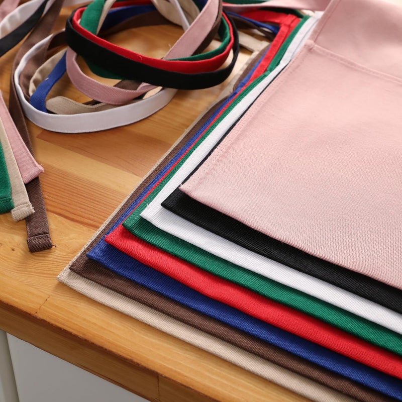 TOSHE Waist Apron with 3 Pockets Waterdrop Resistant Premium Cotton Waitress Apron 10 Color Option Server Apron Chef Apron - Image 5