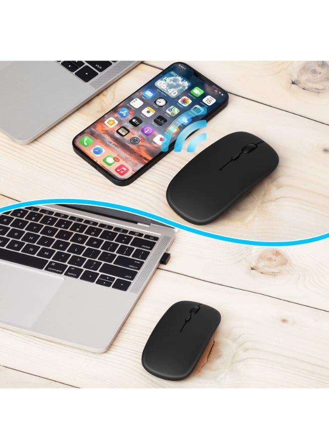 Bluetooth Dual-Mode Mouse, Office Rechargeable, Silent Wireless Mouse, Black  - Image 4