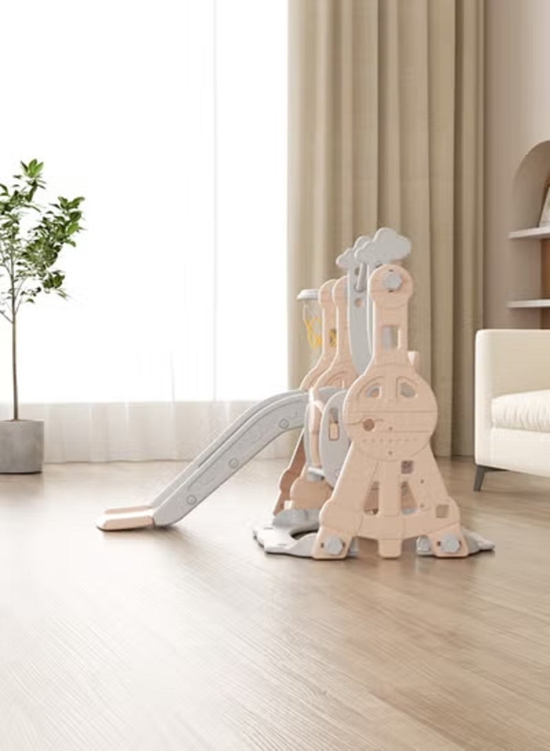 فول جوي مجموعة زحليقة وأرجوحة مع حلقة كرة سلة 3*1 للأطفال،مجموعة ملعب داخلي وخارجي للأطفال الصغار،مجموعة ألعاب تسلق للأطفال - Image 5