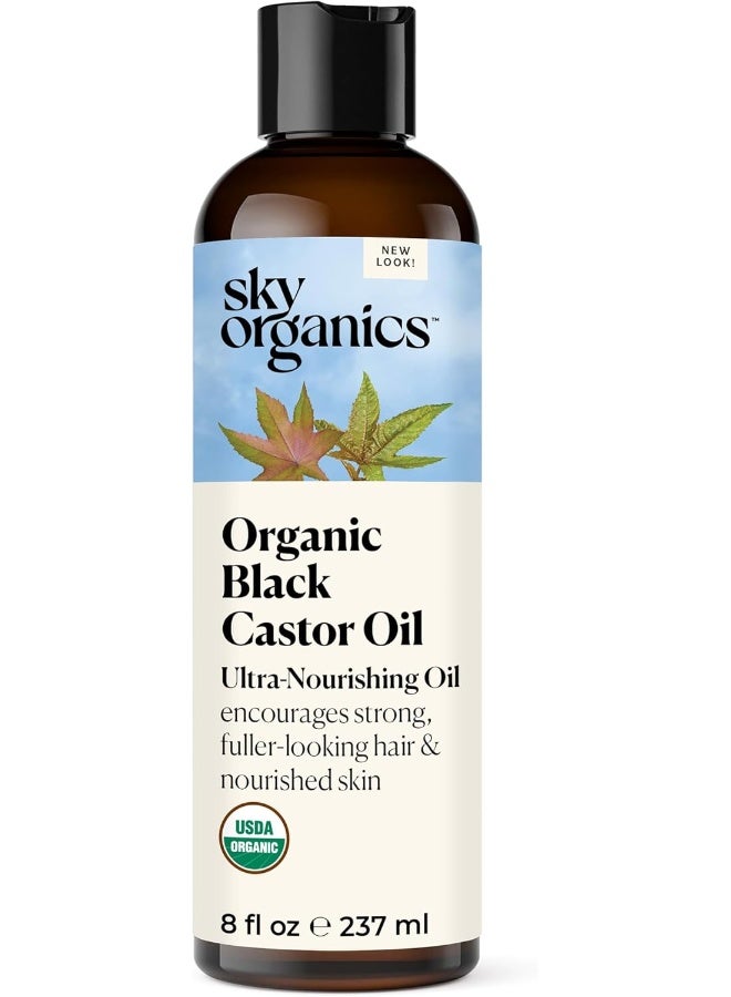 سكاي أورغانكس زيت الخروع العضوي - زيت مكثف للشعر - فروة الرأس، الرموش، الحواجب - زيت الخروع النقي المعصور على البارد - بلسم طبيعي - أحماض أوميغا الدهنية، نباتي - الجمال، العناية بالشعر - 8 أونصة مع كتاب إلكتروني - Image 1