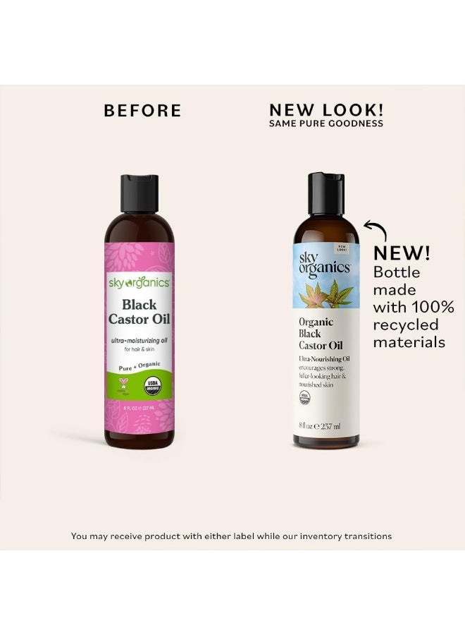 سكاي أورغانكس زيت الخروع العضوي - زيت مكثف للشعر - فروة الرأس، الرموش، الحواجب - زيت الخروع النقي المعصور على البارد - بلسم طبيعي - أحماض أوميغا الدهنية، نباتي - الجمال، العناية بالشعر - 8 أونصة مع كتاب إلكتروني - Image 5