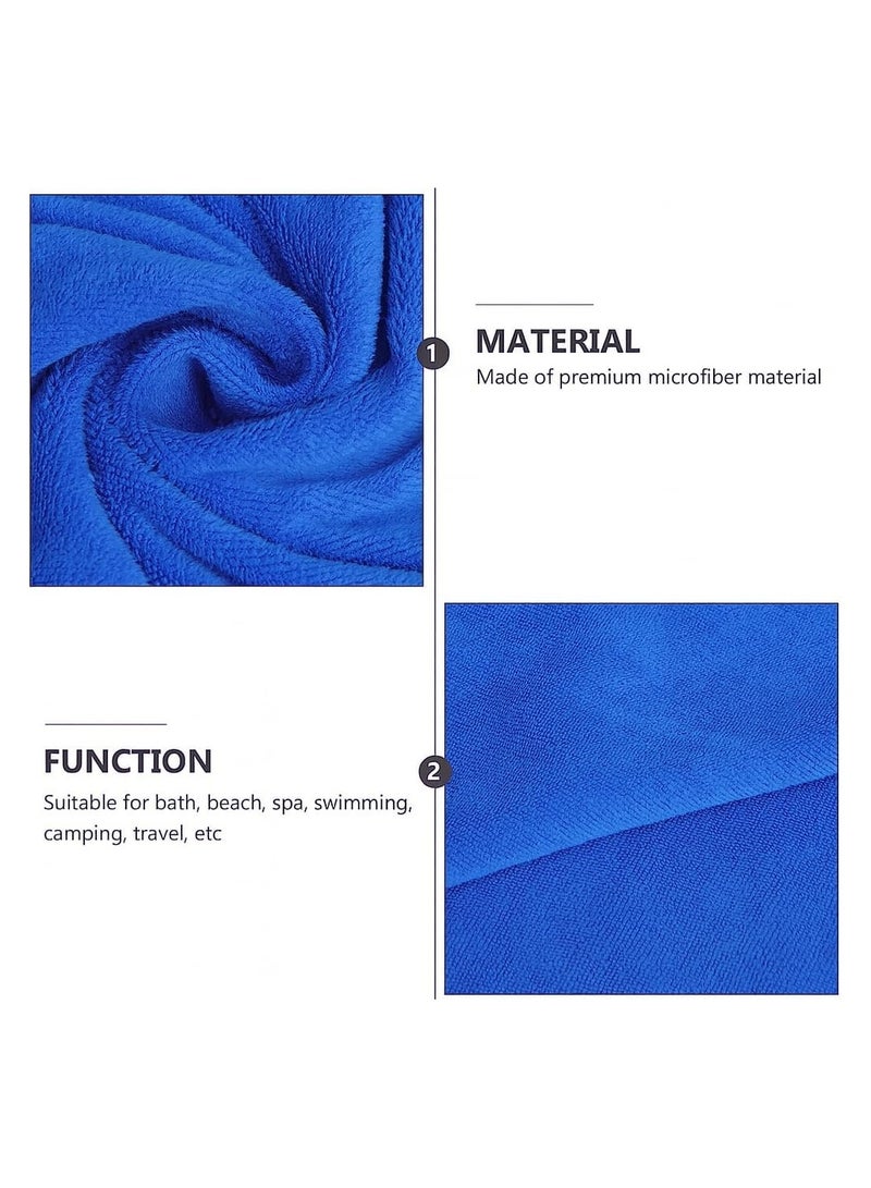 Fabienne Soft Microfiber Bath Sheet 80x160cm Ultra Absorbent Blue Beach Towel Quick Drying Durable Extra Large Bath Towel Microfiber - Image 4