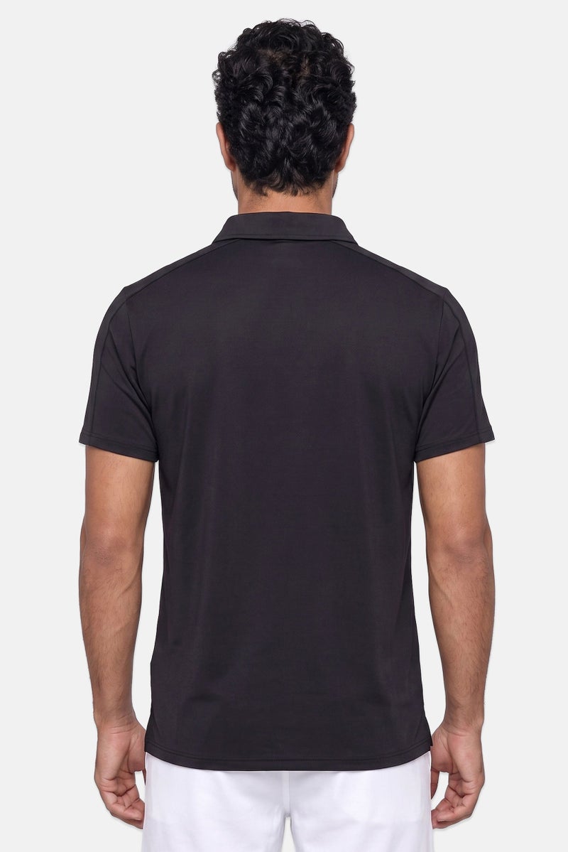 Apana Men Sportswear Fit Short Sleeve Training Polo Shirt, Black - Image 4