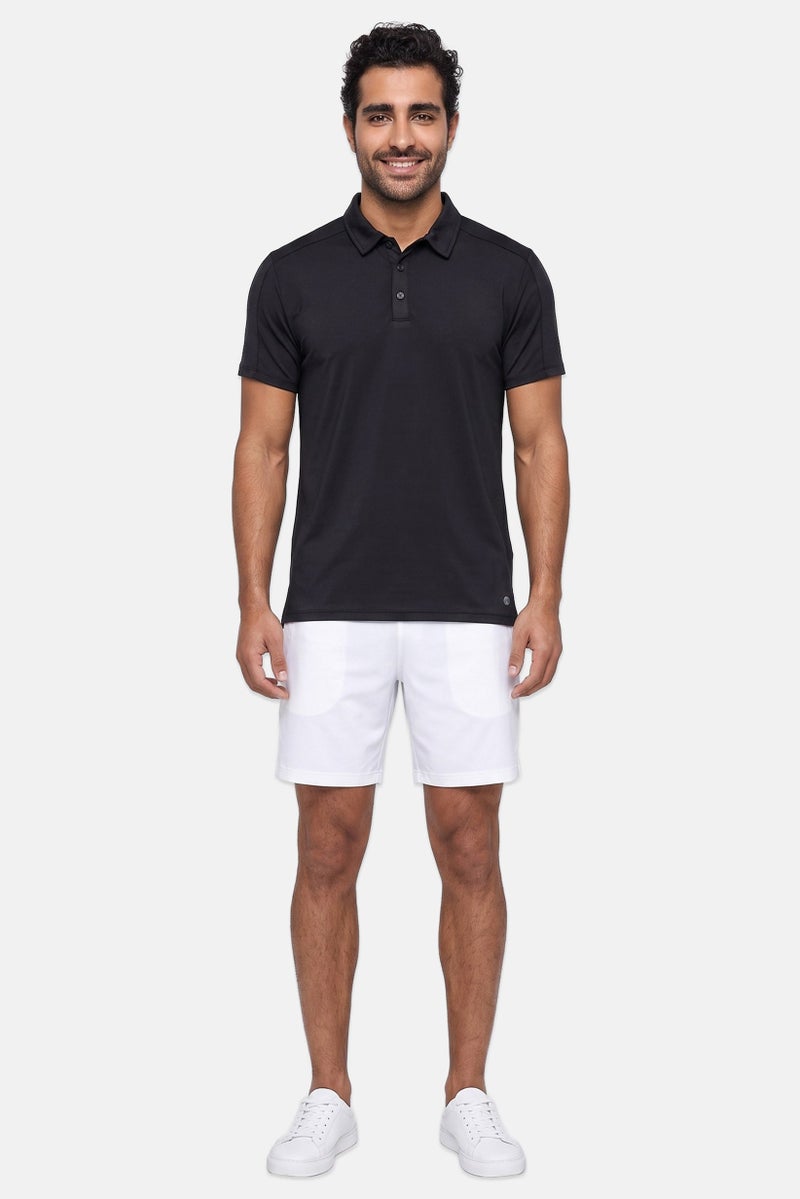 Apana Men Sportswear Fit Short Sleeve Training Polo Shirt, Black - Image 2