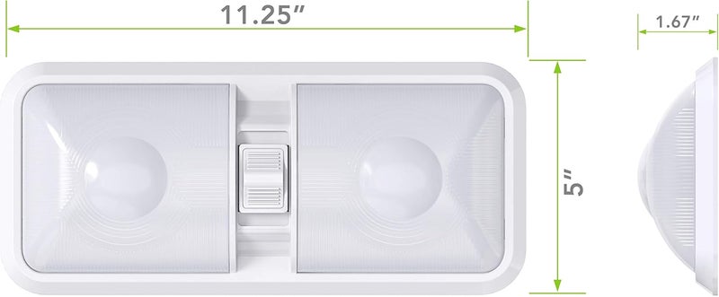 Leisure LED 5 Pack RV LED Ceiling Double Dome Light Fixture - Image 2