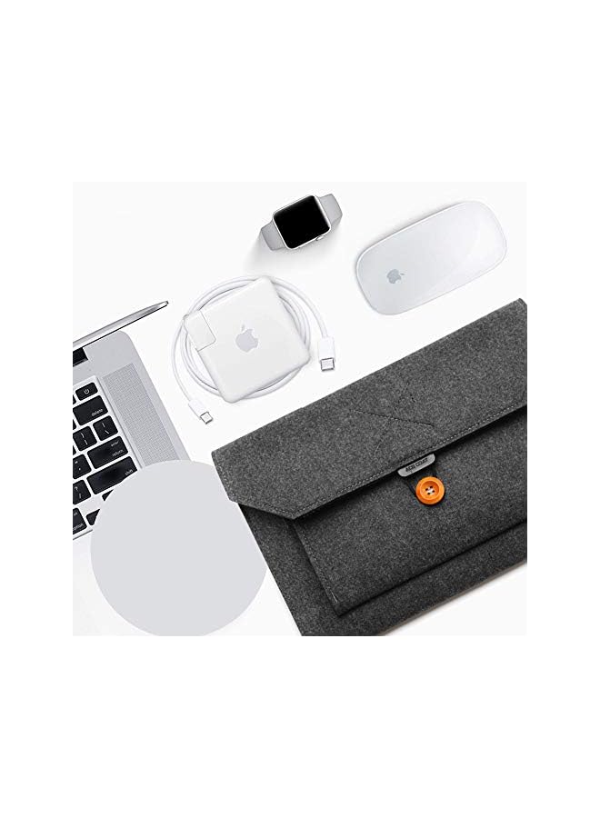 Acoki حقيبة كمبيوتر محمول مقاس 15-15.6 بوصة مصنوعة من اللباد خفيفة الوزن للغاية وحقيبة متعددة الجيوب لأجهزة Apple Macbook/Asus/Acer/Dell/Hp/Lenovo - رمادي غامق - Image 4